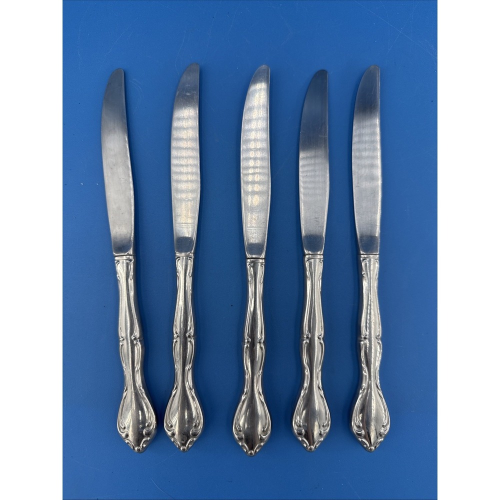 Oneida Cantata Dinner Knives Stainless Steel Glossy Lot Of 5